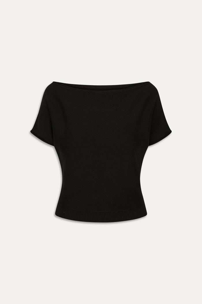 Montecito Boat Neck Knit Shirt - Black