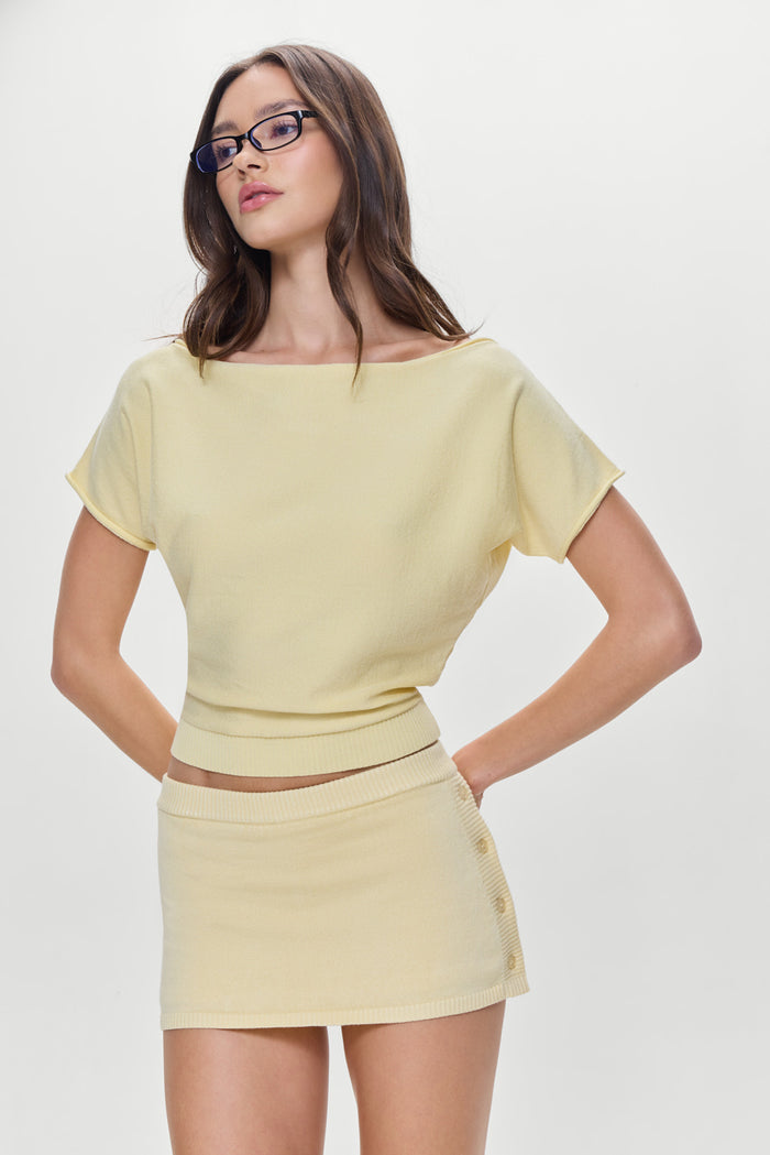 Montecito Boat Neck Knit Shirt Buttercup