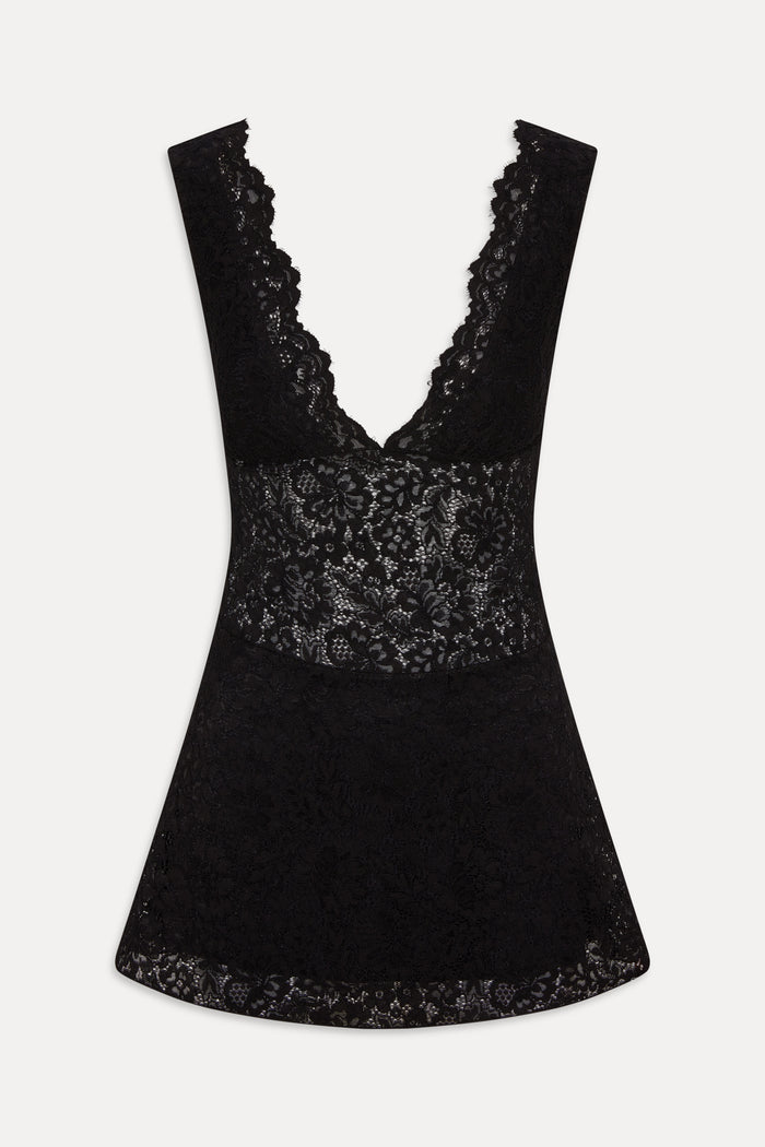 Moon Dance Lace Mini Dress - Black