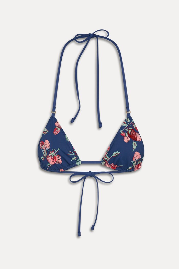 Nick Triangle Halter Bikini Top - Strawberry Patch