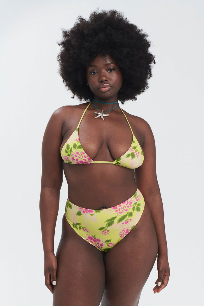 Nick Floral Triangle Bikini Top Mojito