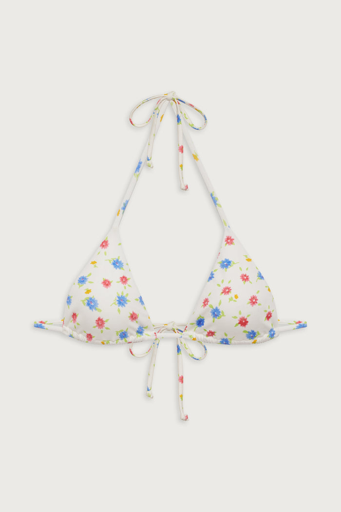 Nick floral triangle bikini top water blossom