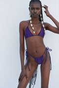 Nick Shine Triangle Bikini Top Candied Violet