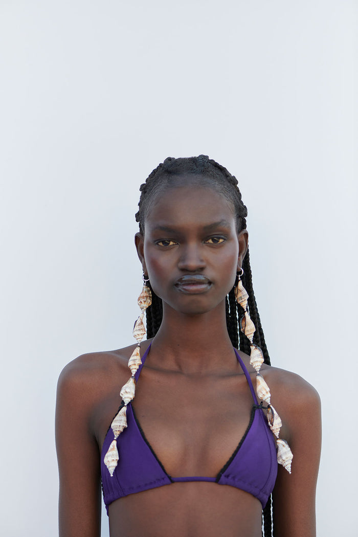 Nick Shine Triangle Bikini Top Candied Violet
