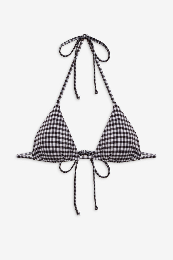 Nick Seersucker Skimpy Triangle Bikini Top Blackberry Gingham
