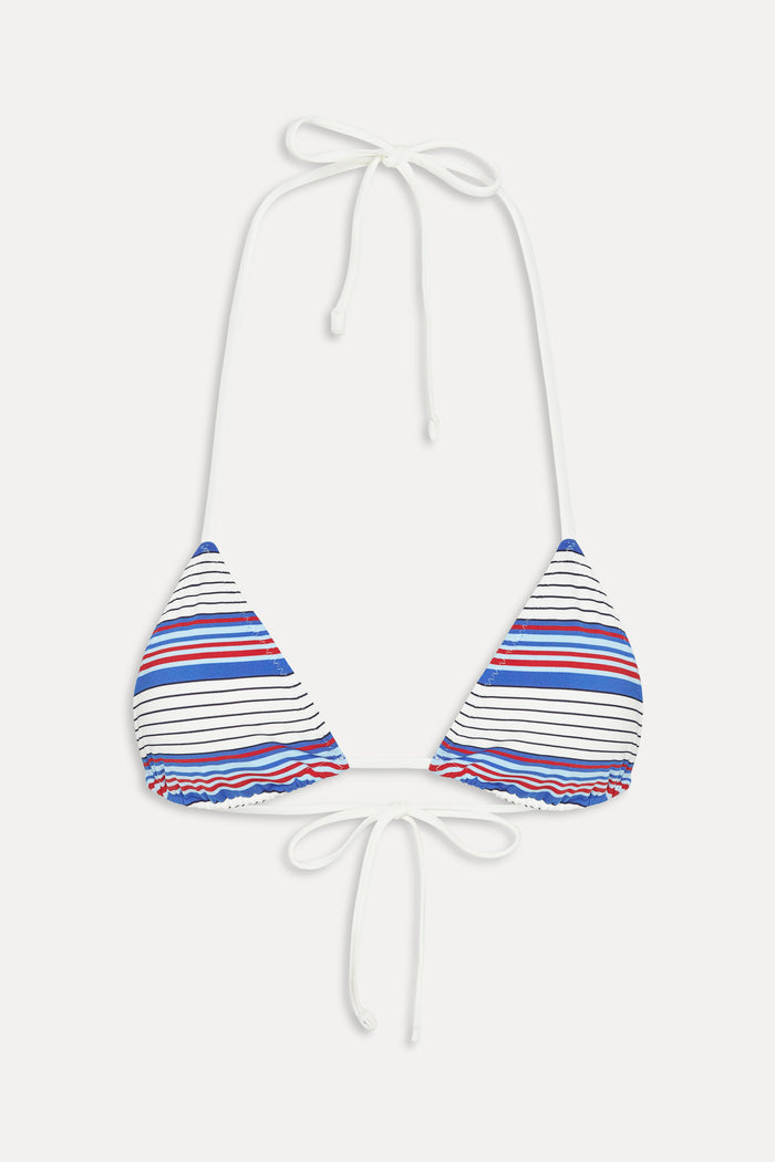 Nick Striped Triangle Bikini Top - St. Tropez Stripe