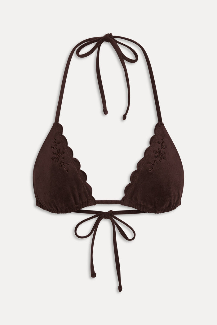 Nick Suede Triangle Bikini Top - Desert Suede