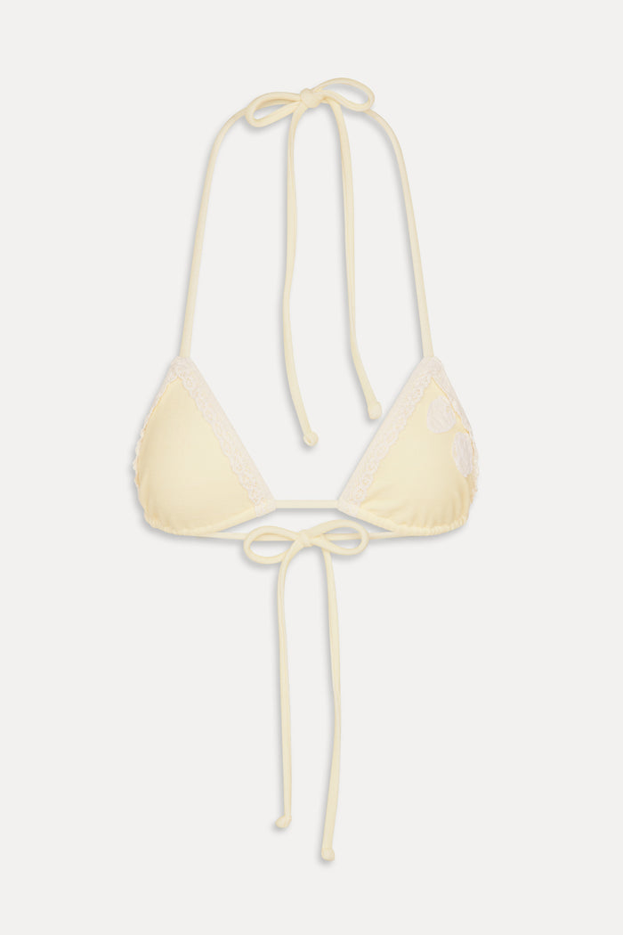 Nick Triangle Halter Bikini Top - Lemon