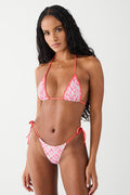 Nick triangle halter bikini top red rover