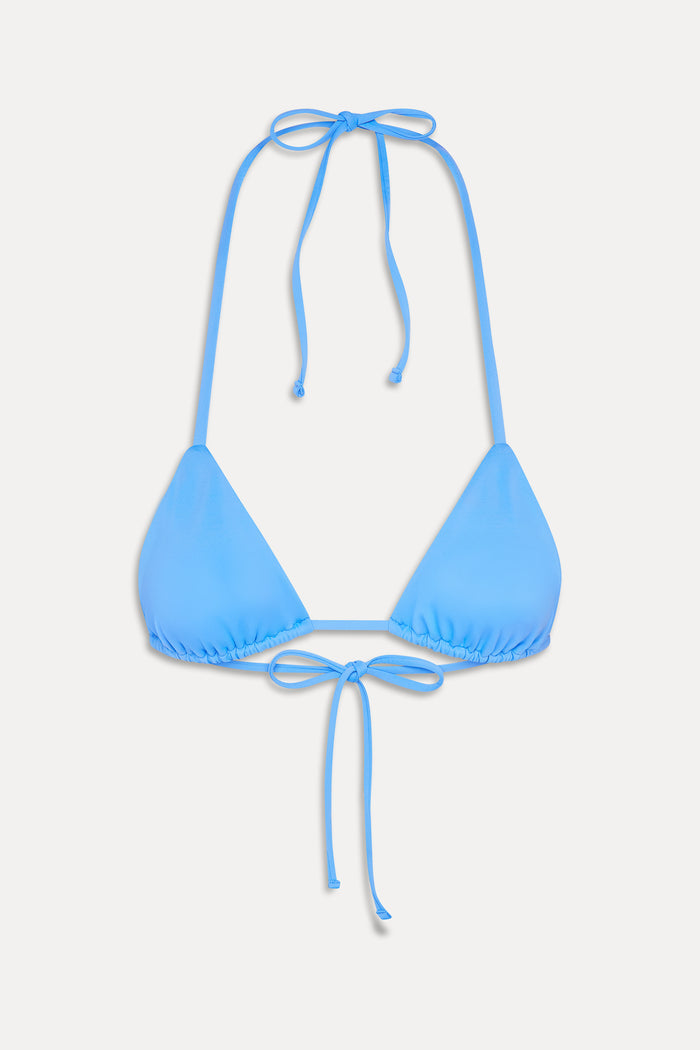 Nick Triangle Halter Bikini Top - Azure