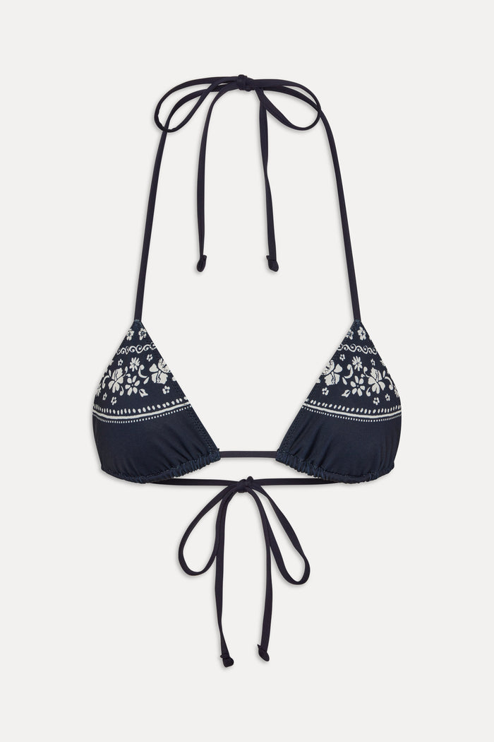 Nick Triangle Halter Bikini Top - Malibu Blue