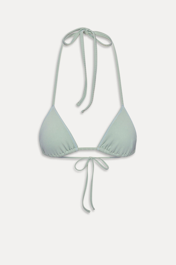 Nick Triangle Halter Bikini Top - Minty