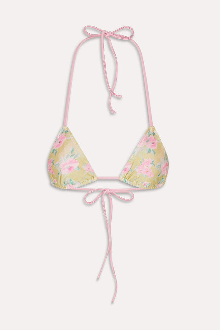 Nick Triangle Halter Bikini Top - Nymphaea