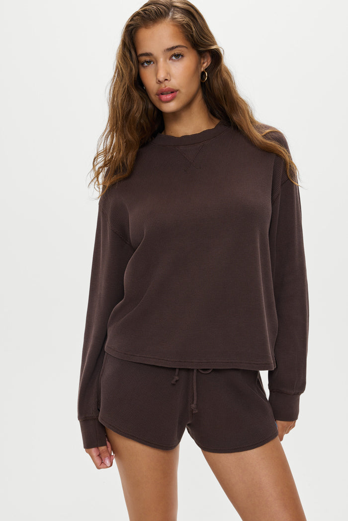 Noah Thermal Long Sleeve Shirt - Walnut
