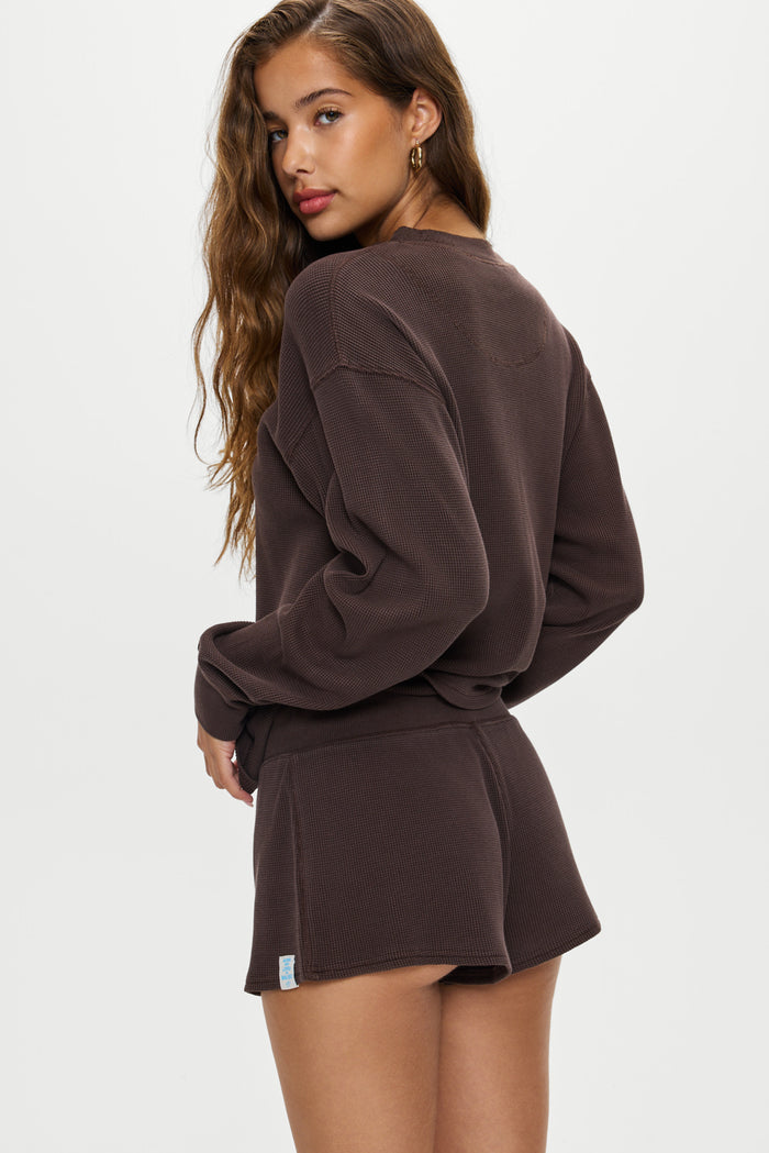 Noah Thermal Long Sleeve Shirt - Walnut