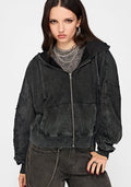 Noctis Applique Embroidered Zip Up Hoodie