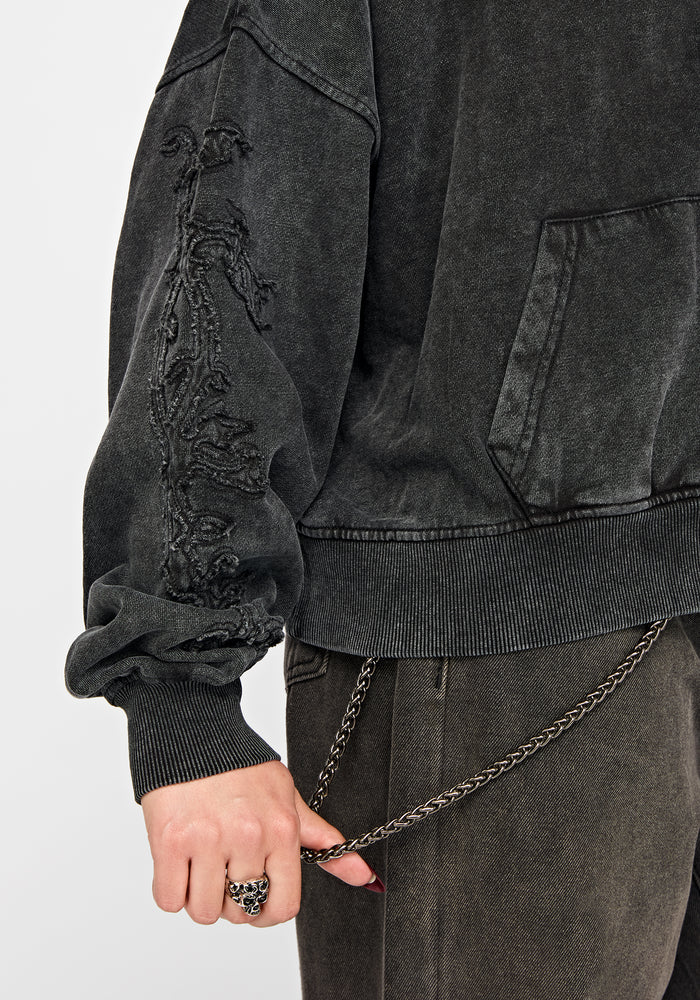 Noctis Applique Embroidered Zip Up Hoodie