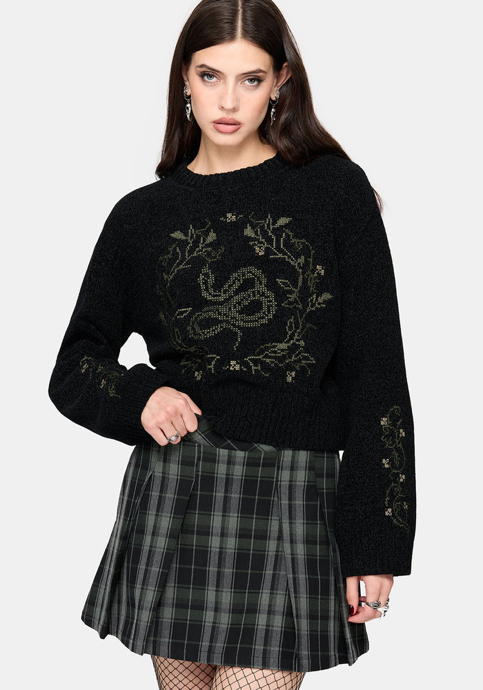 Ophidian Snake Cross Stitch Knit Sweater