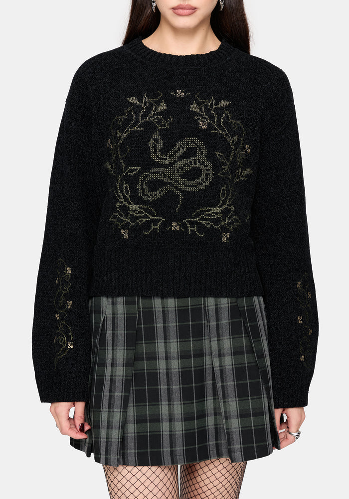 Ophidian Snake Cross Stitch Knit Sweater