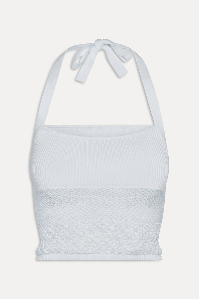 Orchard Crochet Halter Top White