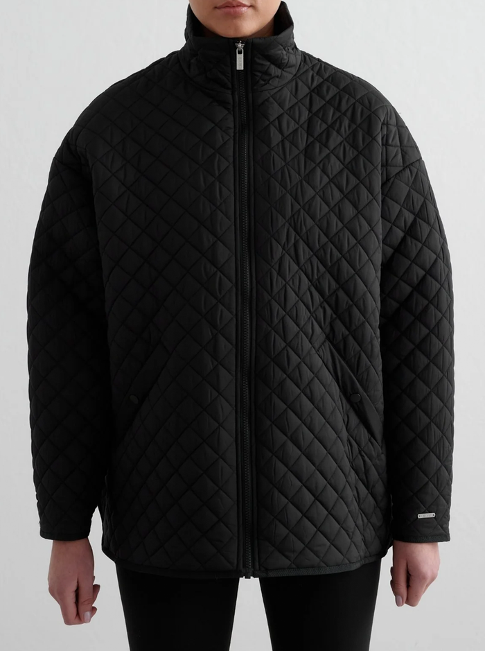 Oversized Quilted Jacket in Black