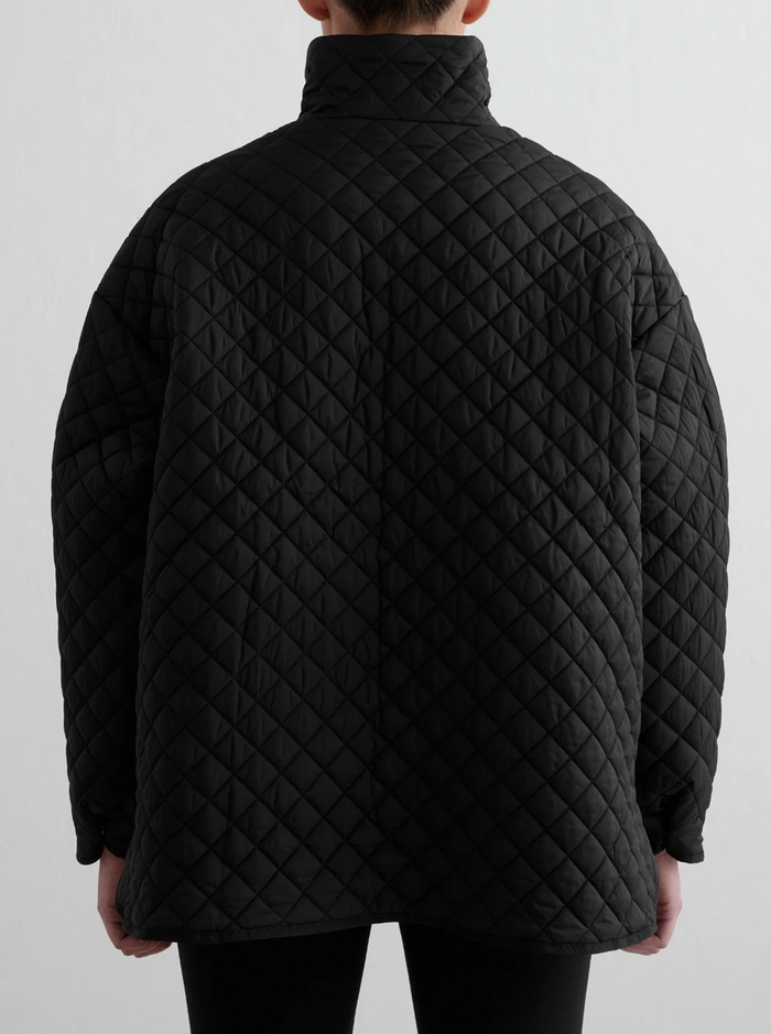 Oversized Quilted Jacket in Black