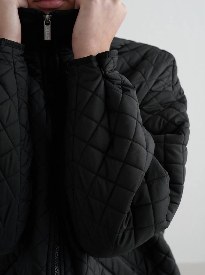 Oversized Quilted Jacket in Black