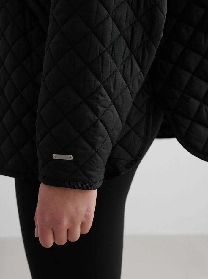 Oversized Quilted Jacket in Black