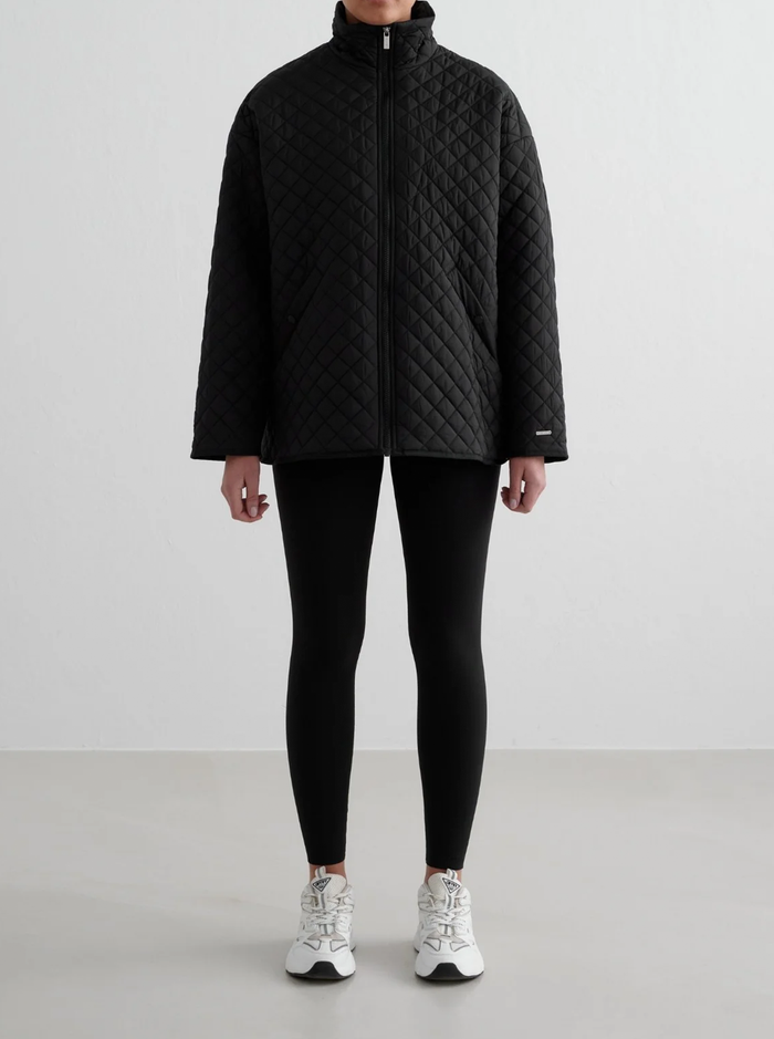 Oversized Quilted Jacket in Black