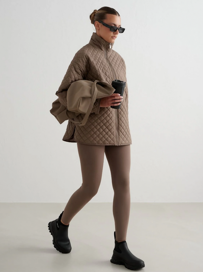Oversized Quilted Jacket in Nougat