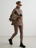 Oversized Quilted Jacket in Nougat