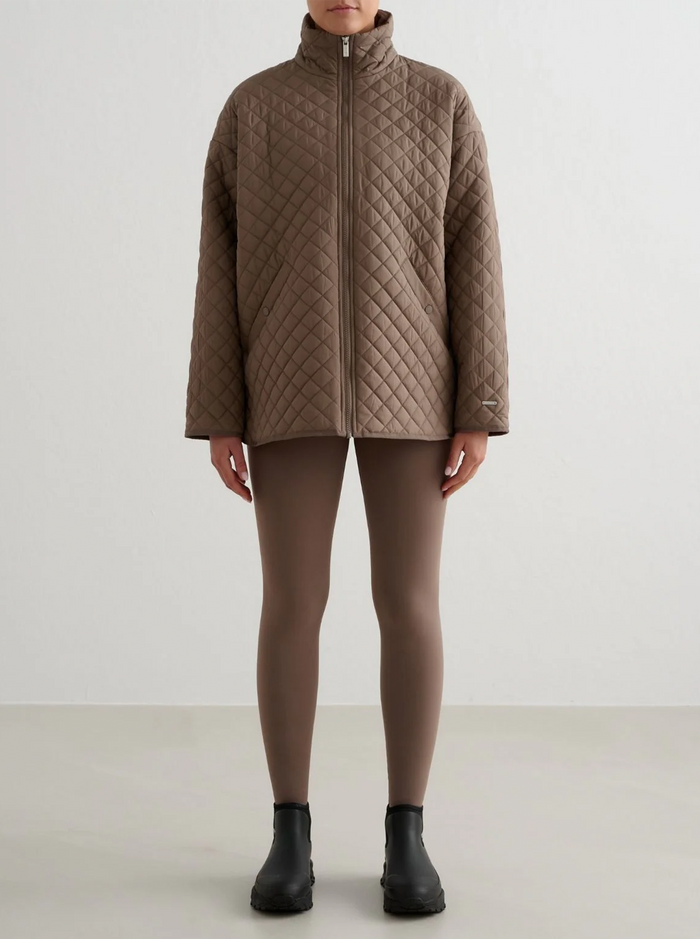 Oversized Quilted Jacket in Nougat