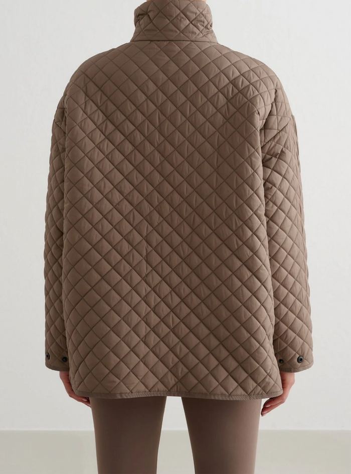 Oversized Quilted Jacket in Nougat