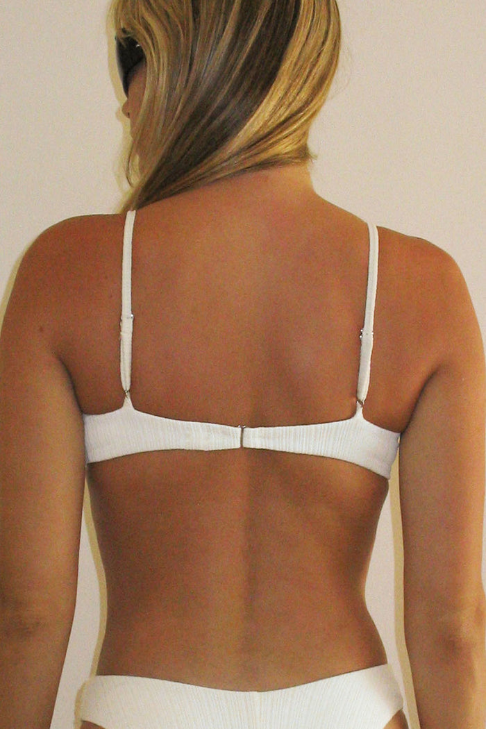 Pam Plissé Underwire Bikini Top Optic White