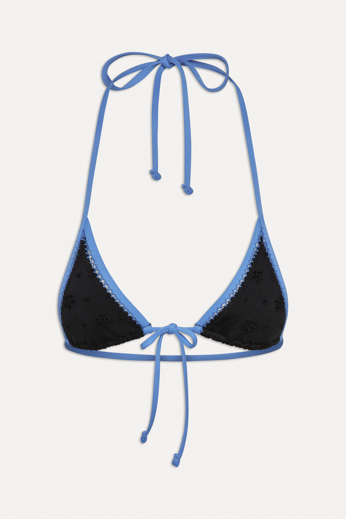 Paradise Eyelet Halter Bikini Top Eclipse