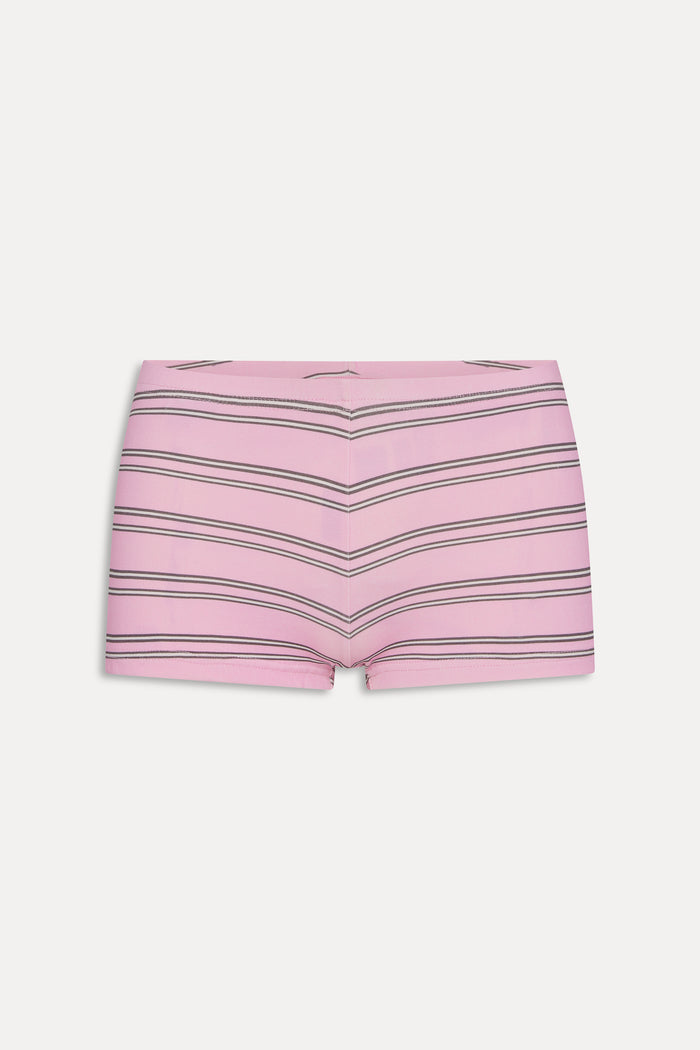 Paulina Cotton Booty Shorts - Pink Stripe