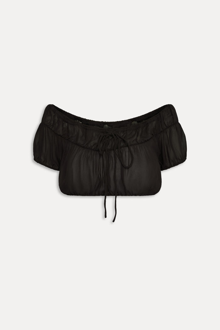 Paulina Cropped Blouse - Black