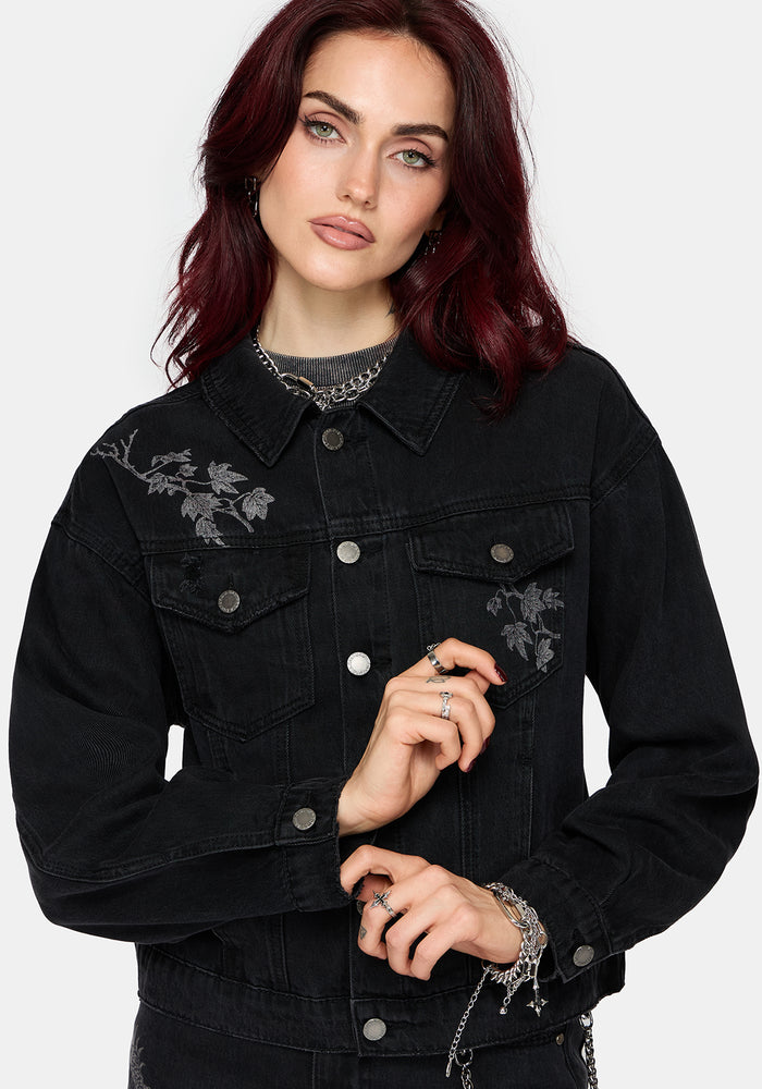 Phoenix Print Denim Jacket