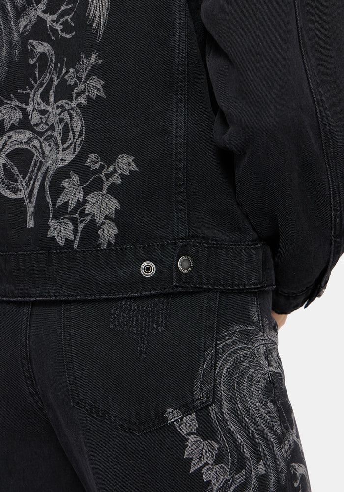Phoenix Print Denim Jacket
