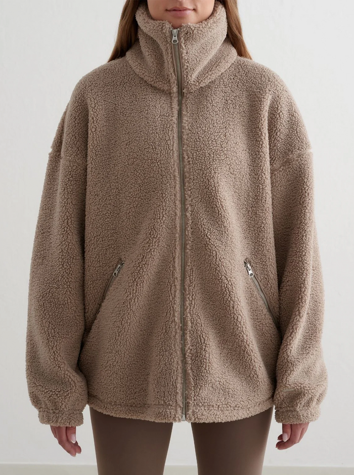 Pile Jacket in Dark Clay