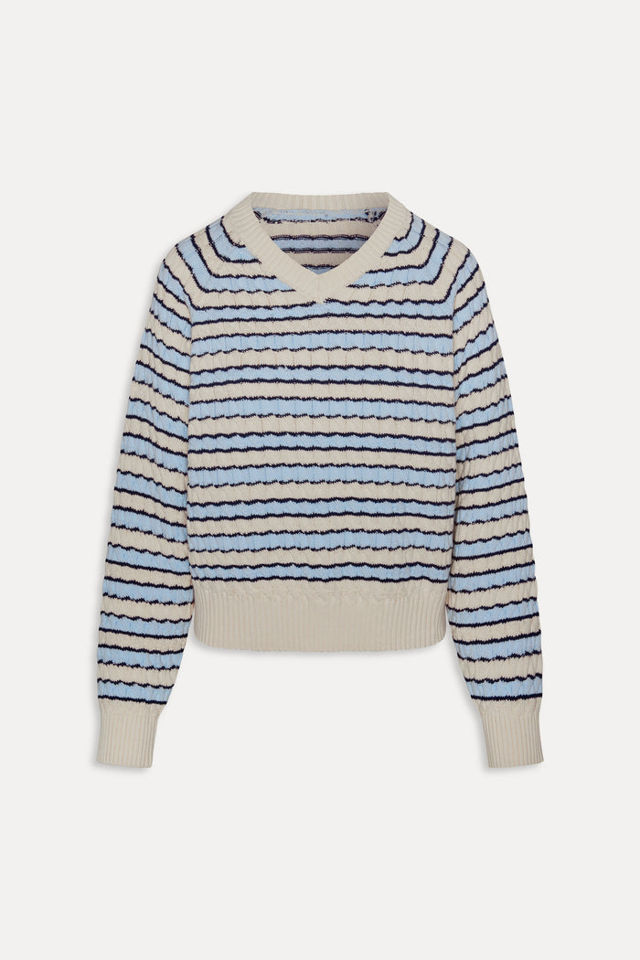 Piper Cotton Knit Sweater - Lighthouse