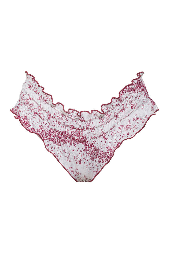 Pippa Floral Ruffle Bikini Bottom Bisous Lace