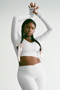 Plié V-Neck Long Sleeve Top Icy Gray
