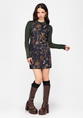 Poison Eden Button Up Mini Dress - Midnight