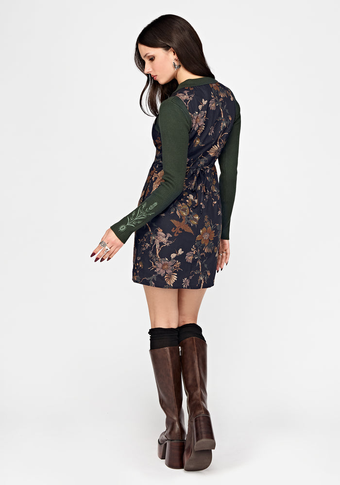 Poison Eden Button Up Mini Dress - Midnight
