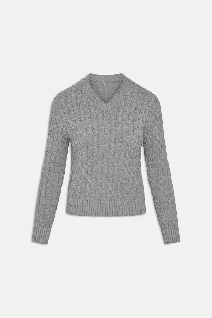 Prince Cable Knit Sweater - Cloud Cover