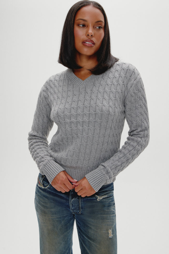 Prince Cable Knit Sweater - Cloud Cover