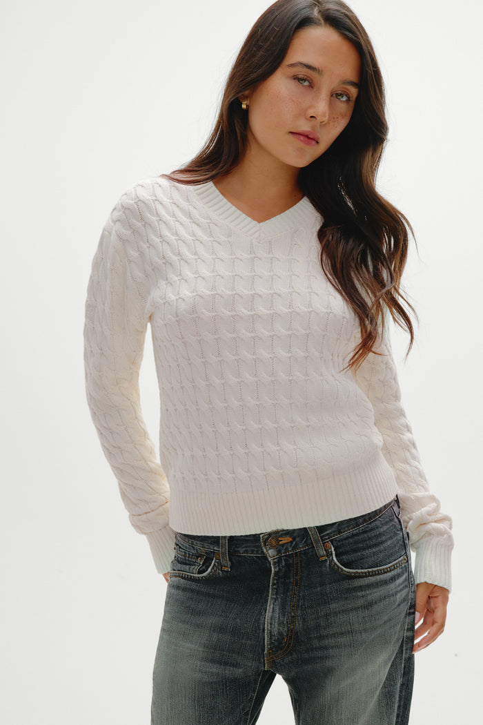 Prince Cable Knit Sweater - Honeymoon