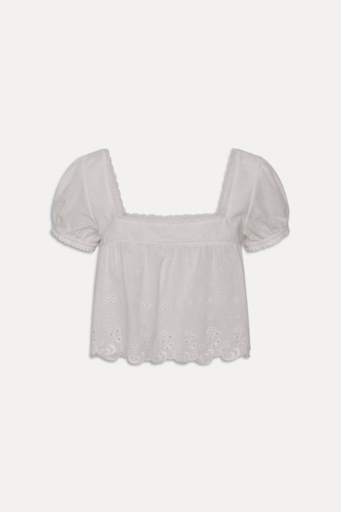 Princess Cropped Blouse - Daisy Eyelet