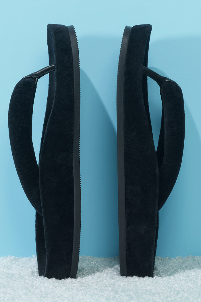 Puffer Padded Black Flip Flop